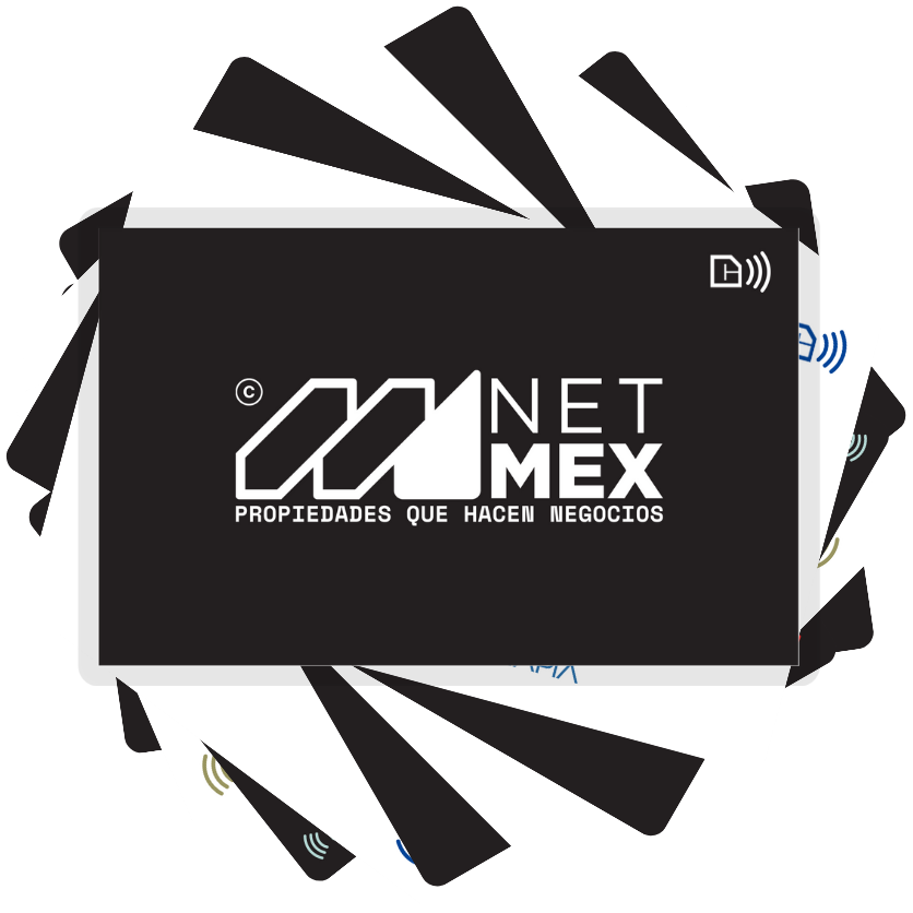 Mockup de FCard física de Netmex con NFC y QR